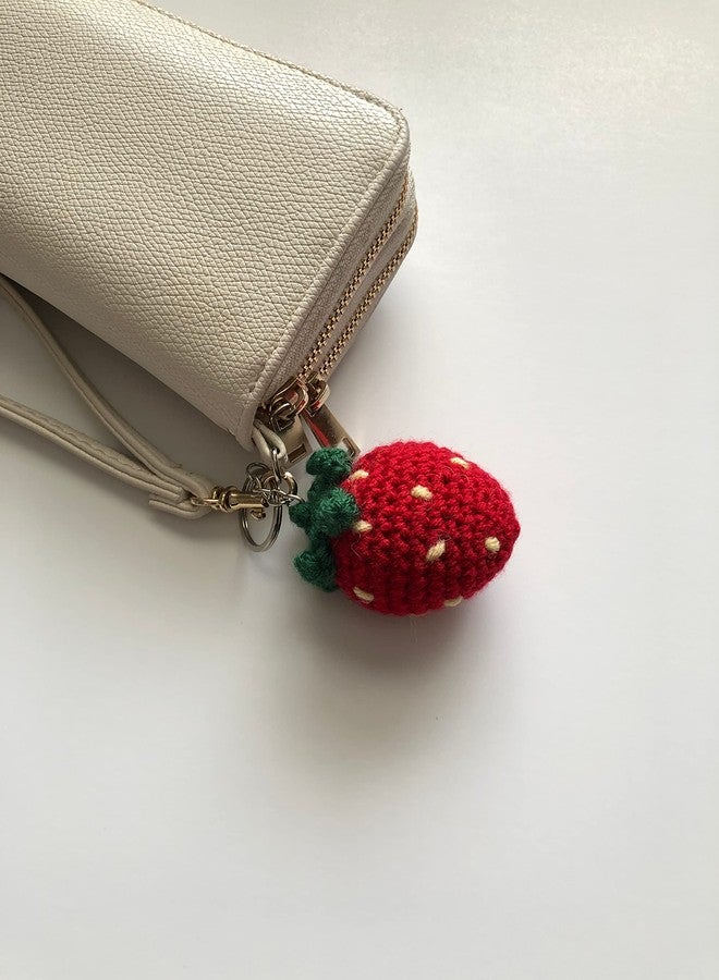 Znet3D Crochet Plush Keychain Accessory - Strawberry - Handmade Keychain Amigurumi - Image 3